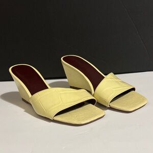 Staud croc embossed wedge sandals